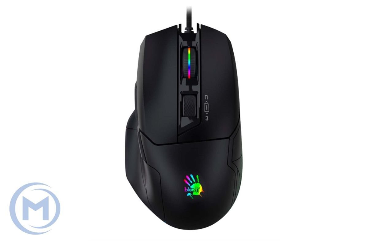 A4TECH BLOODY W70 MAX GAMING MOUSE 10000CPI STONE BLACK RGB METAL FEET ACTIVE USB BLACK