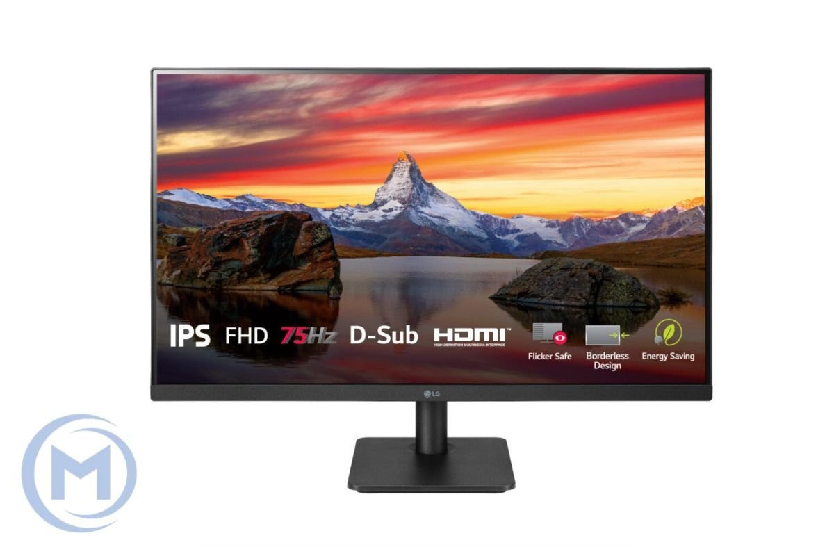 LG 27MP400-B 27" (1920x1080), LED FHD IPS, 75Hz, 1000:1, 250 cd m2, 178 178, 5ms, 3-сторонняя безрамочная конструкция, AMD FreeSync, Flicker Safe, HDMI, VGA, Black + HDMI кабель в комплекте