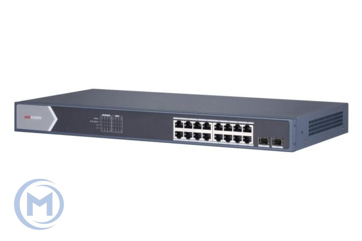 HUB Switch HIKVISION DS-3E0518P-E/M(B)(STD) 16x1000Mbps PoE,2x1000 SFP,PoE budget:135W Metal