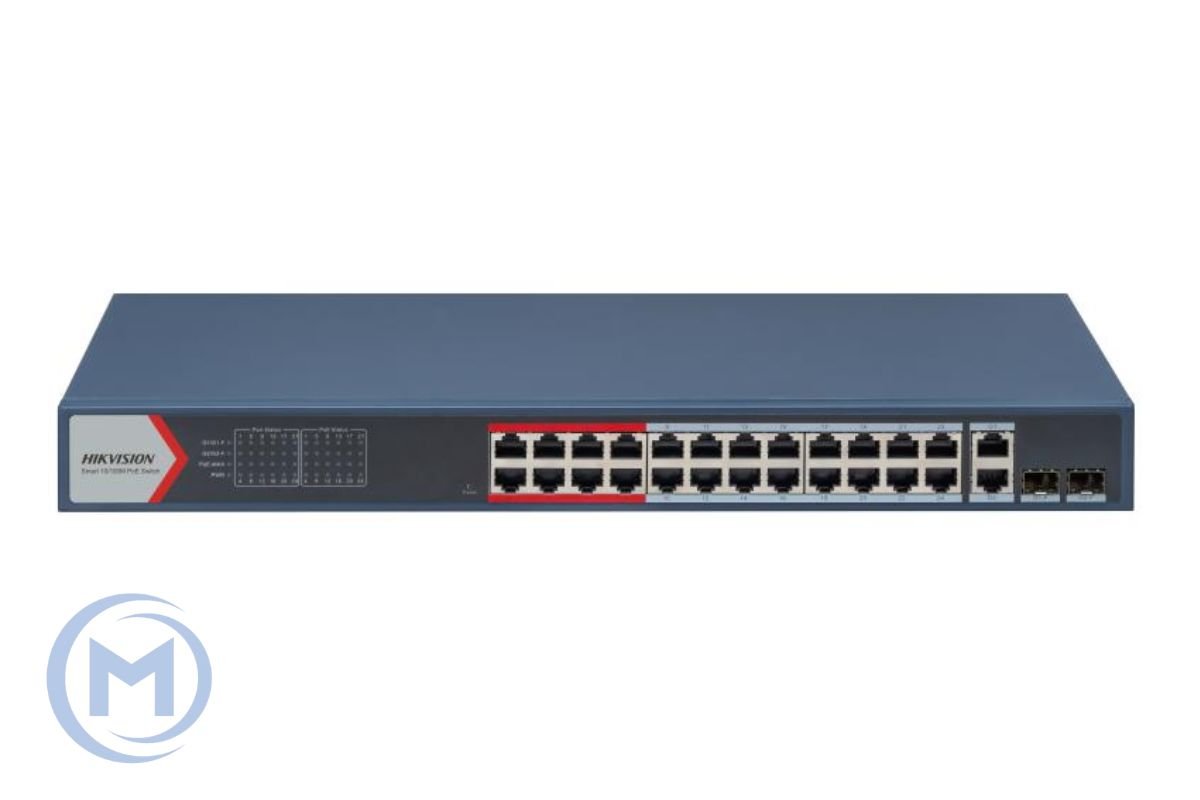 HUB Switch HIKVISION DS-3E1326P-EI/M(STD) SMART 24x10/100Mbps PoE,2x1000Mbpc,PoE budget:230W Metal