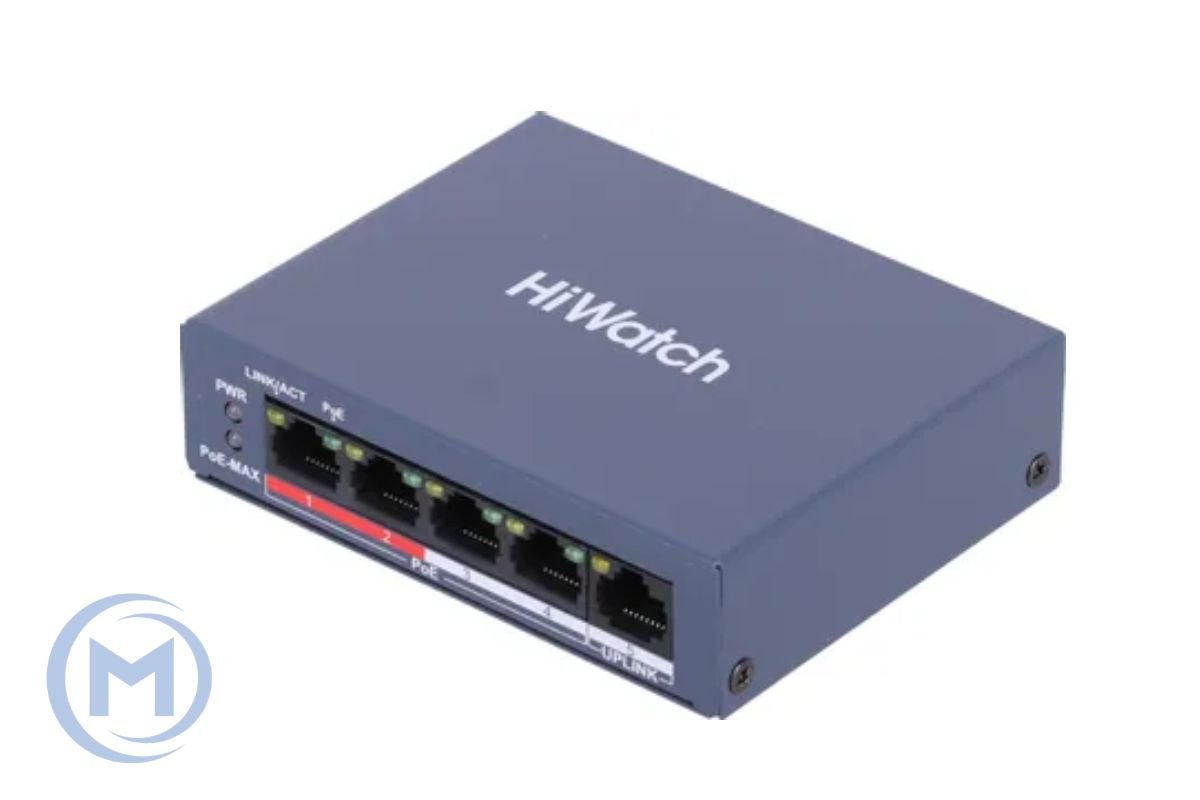 HUB Switch HIWATCH DS-S504P(B) 5-port 10/100Mbps 4-port PoE 35W