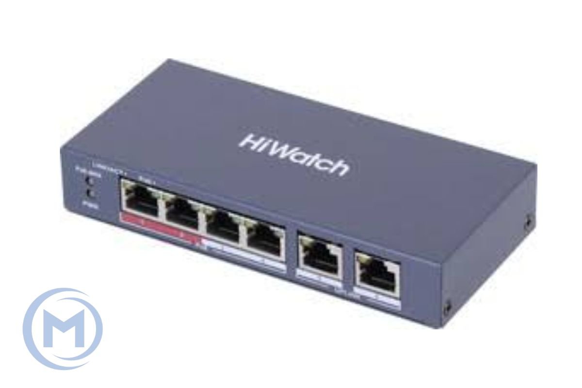 HUB Switch HIWATCH DS-S604P 6-port 10/100M PoE 2 × 10/100M 4-port POE 35W