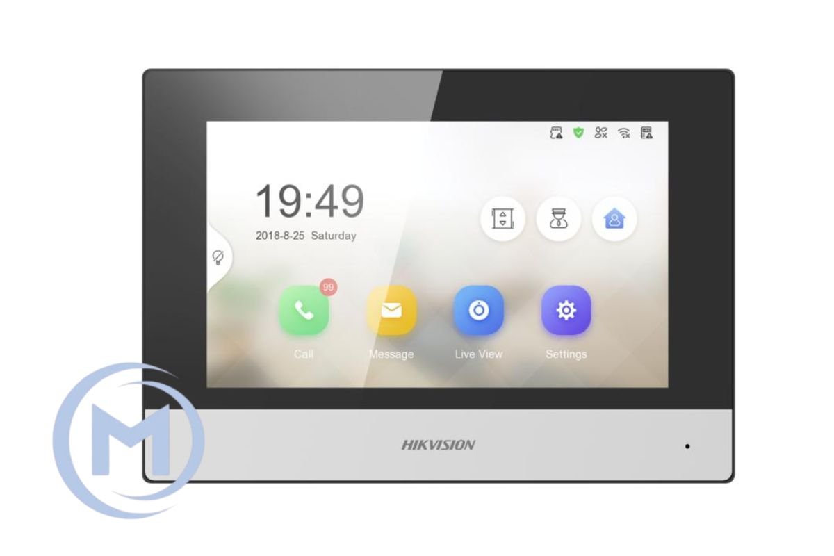 IP монитор видеодомофона HIKVISION DS-KH6320-TE(STD) 7"Touch-Screen,PoE