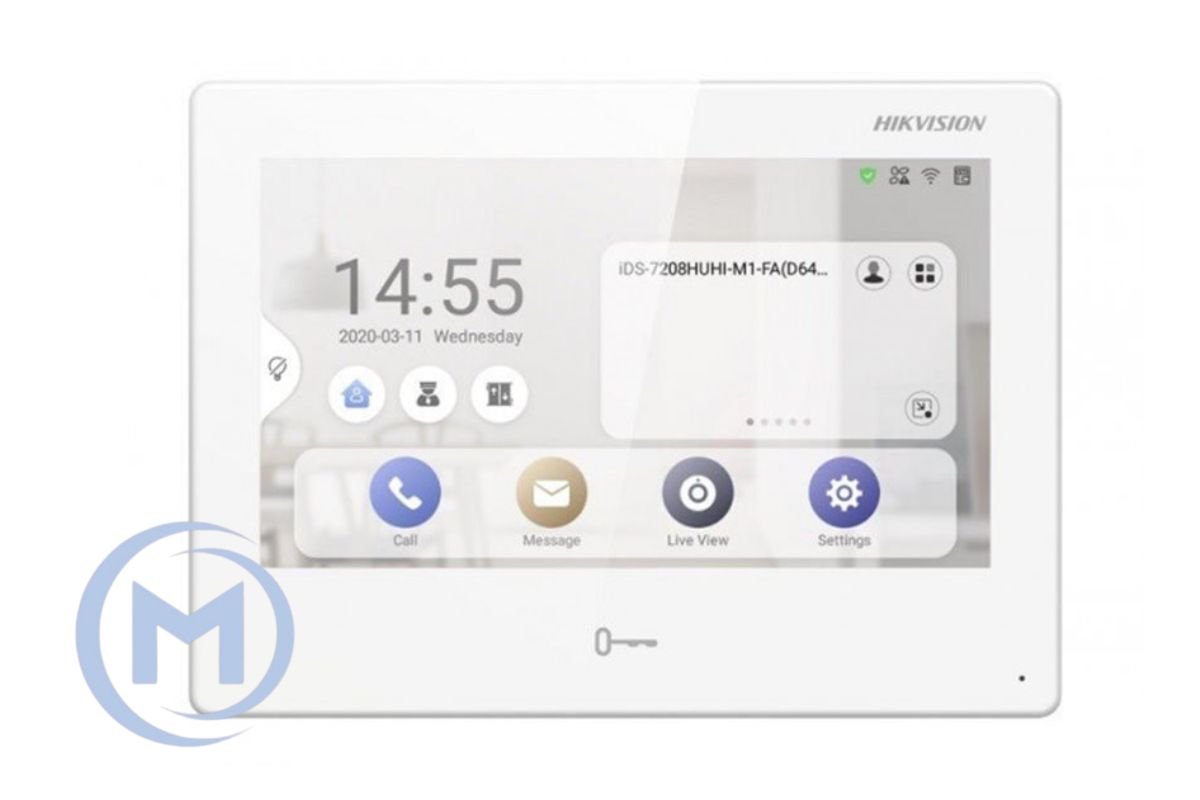 IP монитор видеодомофона HIKVISION DS-KH9310-WTE1 7"(STD) Touch-Screen,Android,PoE,WiFi,WHITE