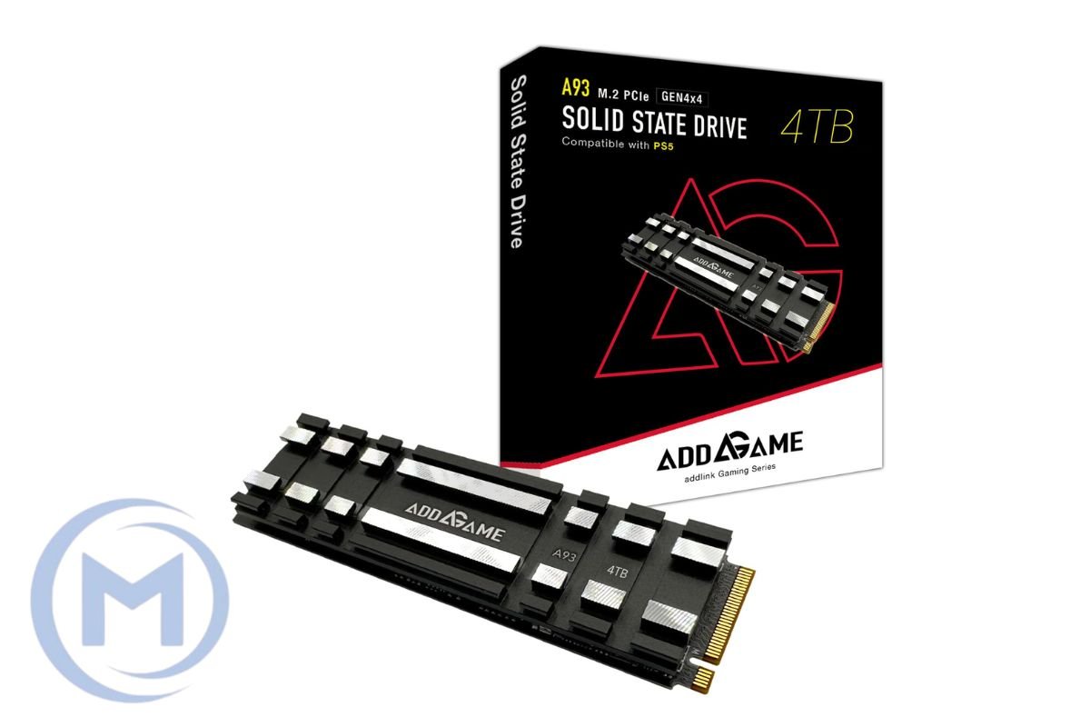 Addlink A93 4TB PCIe NVMe Gen4x4 M.2 2280, RW Speed up to 7400/6500 MB/s, with Aluminum Heatsink (с Радиатором), Expansion for PS5, Gaming Console, Made in Taiwan [ad4TBA93M2P]