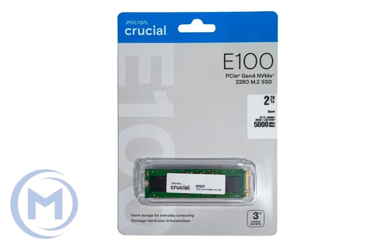 Crucial E100 2TB PCIe NVMe Gen4x4 M.2 2280, RW Speed up to 5000/4500 MB/s, [CT2000E100SSD8]