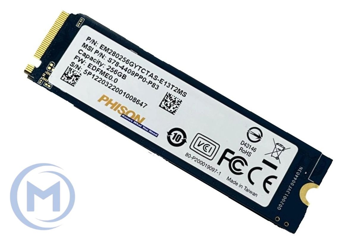 PHISON 256GB PCIe NVMe Gen4x4, M.2 2280, Read/Write 3300/2200MB/s [PSENN256GA87FC0] OEM