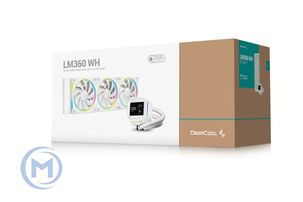 DEEPCOOL LM360 WH WHITE ARGB 120*3 FL12 SE FAN, 2.4" IPS DISPLAY, LGA20xx/1700/1200/115*/AMD