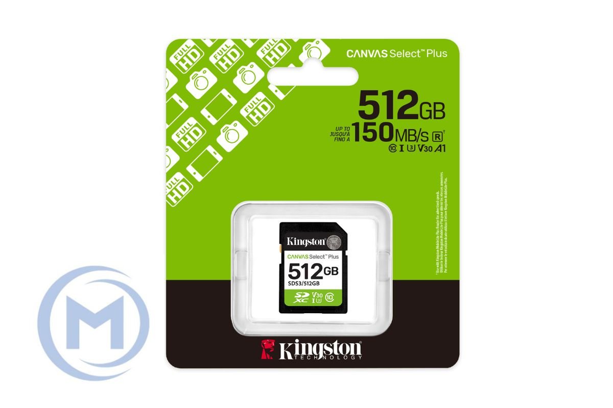 Secure Digital SDXC CL10 512GB KINGSTON Canvas Select Plus G3 150R C10 UHS-I U1 V30