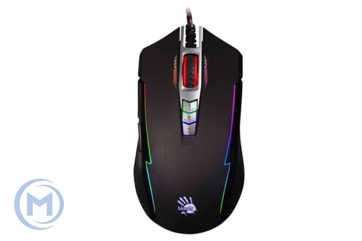 A4TECH BLOODY P93A RGB GAMING MOUSE BULLET GREY METAL FEET ACTIVE USB BLACK