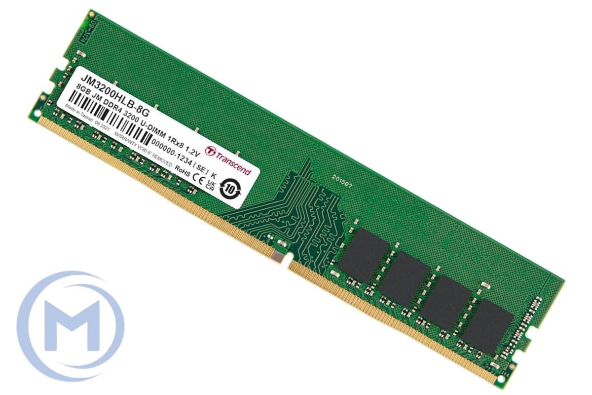 DDR4 8GB PC-25600 (3200MHz) 1.2V, CL22, 288-Pin UDIMM, Desktop, Transcend, Made in Taiwan [JM3200HLB-8G]