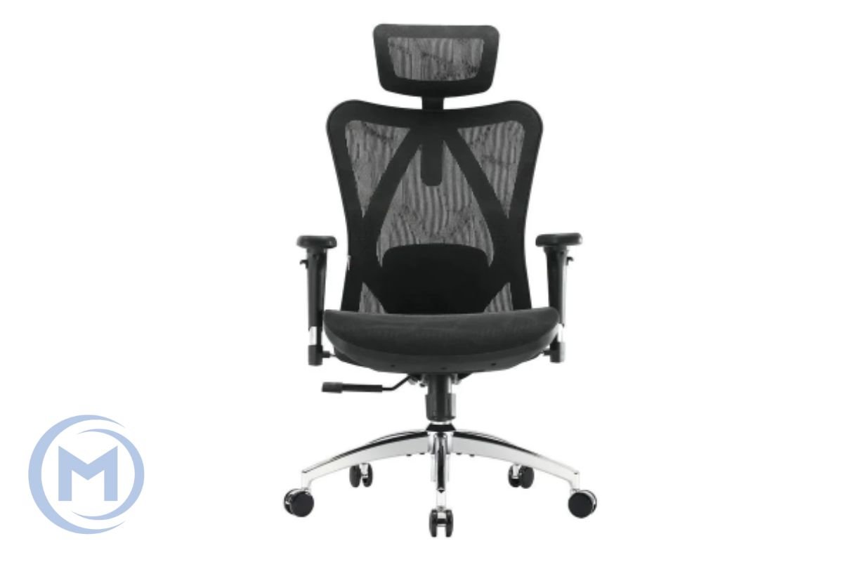 Office Chair SIHOO M57B-N104 BLACK 3D Armrest, class 3 TUV gaslift,350mm aluminium base, Footrest