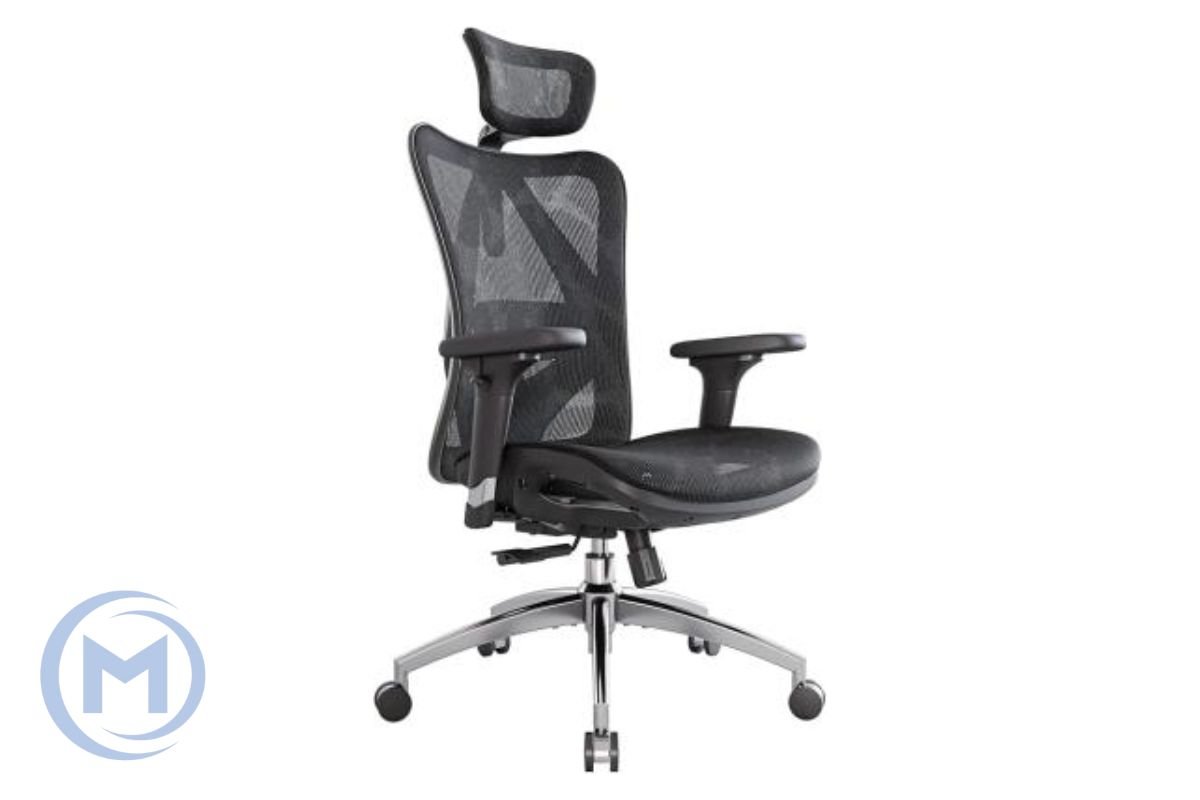 Office Chair SIHOO M57C-201-JT BLACK 3D Armrest, class 3 TUV gaslift,350mm steel base, Footrest