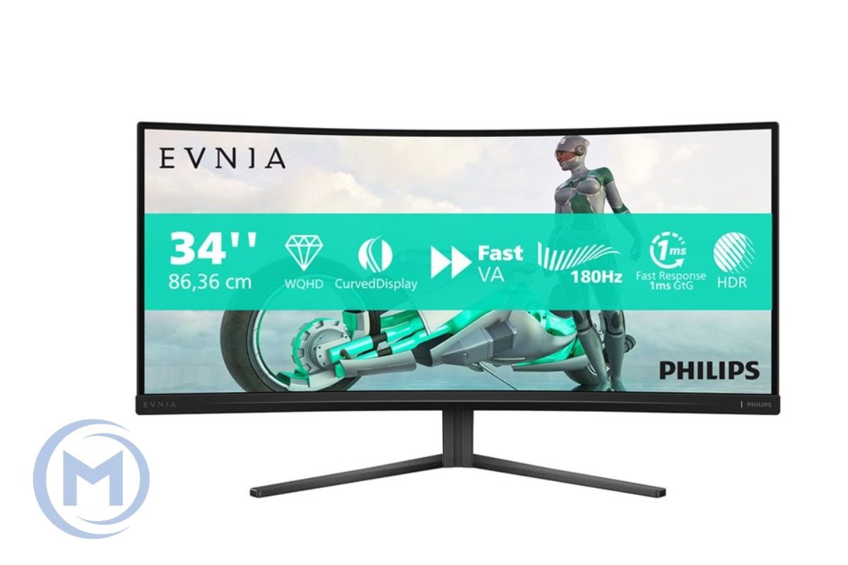 PHILIPS 34" 34M2C3500L CURVED VA 3440x1440 WQHD 180HZ 4000:1 300cd/m2 1ms 2xHDMI DP