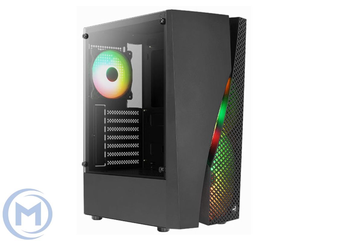 Корпус Aerocool Wave-G-BK-v3 ATX/MicroATX/miniITX, USB2*3.0/1*2.0, HD-Audio+Mic, RGB, Высота CPU кулера до 158мм, VGA до 297мм (без радиатора), Окно из закаленного , 206x450x372мм, 4 х 120 мм RGB-вентилятор, Без Б/П, Чёрный