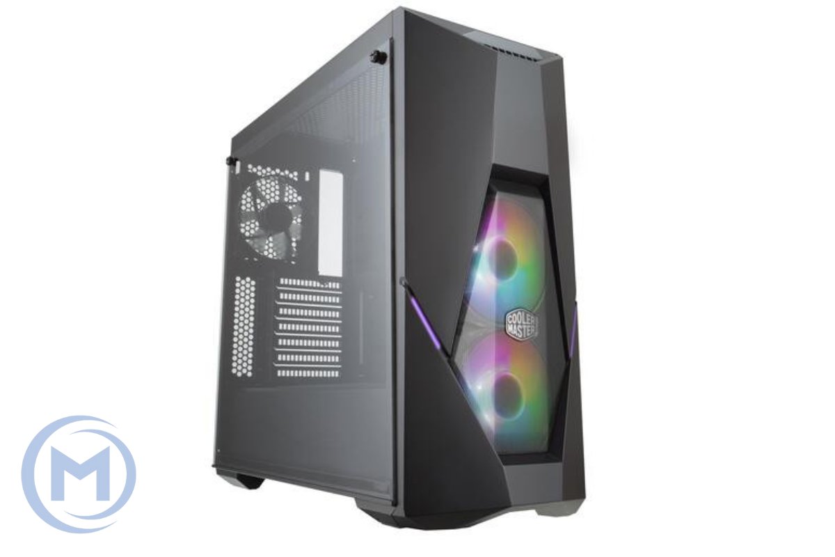 Корпус CoolerMaster MasterBox K500 ARGB ATX/mATX/MiniITX 2xUSB3.2, Audio+Mic, Кулер3*12см, CPU кулер до 163мм, VGA до 400мм(б/р), 2*3.5"/6*2.5", окно, 491x211x455,БезБ/П, Черный[MCB-K500D-KGNN-S02]