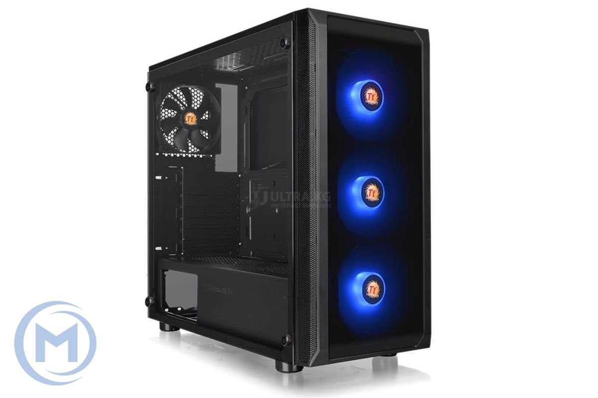 Корпус Thermaltake Versa J23 TG CA-1L6-00M1WN-00 ATX/Micro ATX/Mini ITX, USB1 3.0, USB2 2.0, HD-Audio, Куллер 4 120мм, Высота CPU куллера до 170мм, VGA до 310мм, 447x205x455мм, Без Б/П, Черный