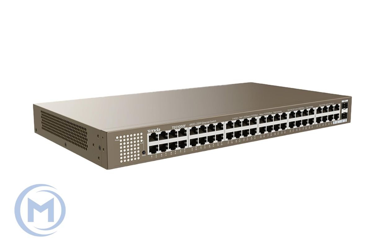 HUB Switch Tenda TEG1050F 48-port 10/100/1000Mbps + 2x SFP Rackmount Metal case