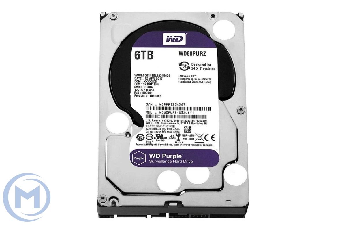                 WD 6TB 5400rpm 256MB WD63PURU PURPLE SURVEILLANCE SATA3