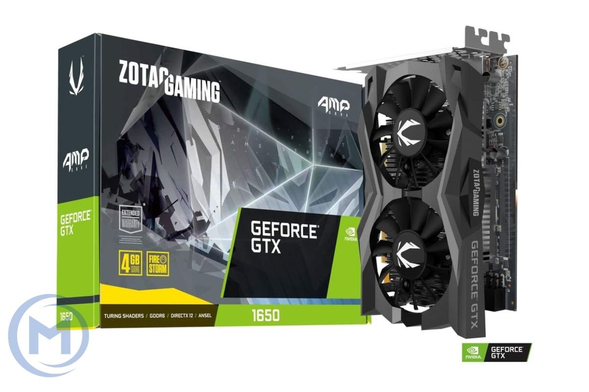 Видеокарта GTX1650 ZOTAC GeForce GTX1650 AMP CORE 4GB GDDR6, Engine clock 1650MHz, Memory clock 12Gbps, 128Bit, Dual Fan, DP, HDMI, Dual DVI [ZT-T16520J-10L]