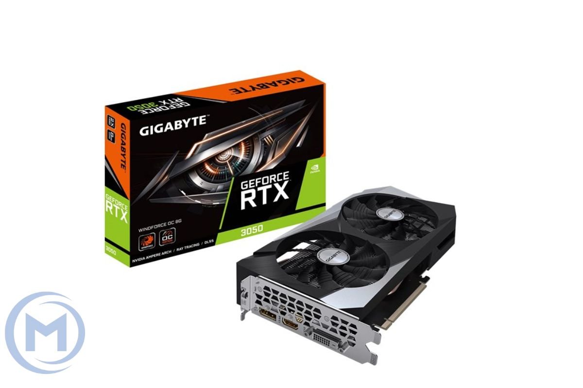 Видеокарта RTX 3050 GIGABYTE GeForce RTX 3050 WINDFORCE OC 6GB GDDR6, Engine clock 1477MHz, Memory clock 14000MHz, 96Bit, 2xDP, 2xHDMI [GV-N3050WF2OC-6GD]