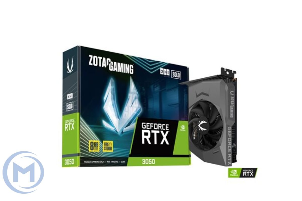 Видеокарта RTX 3050 ZOTAC ECO Solo GeForce RTX 3050 8GB GDDR6, Engine clock 1777MHz, Memory clock 14Gbps, 128Bit, 3xDP, HDMI [ZT-A30500R-10L]
