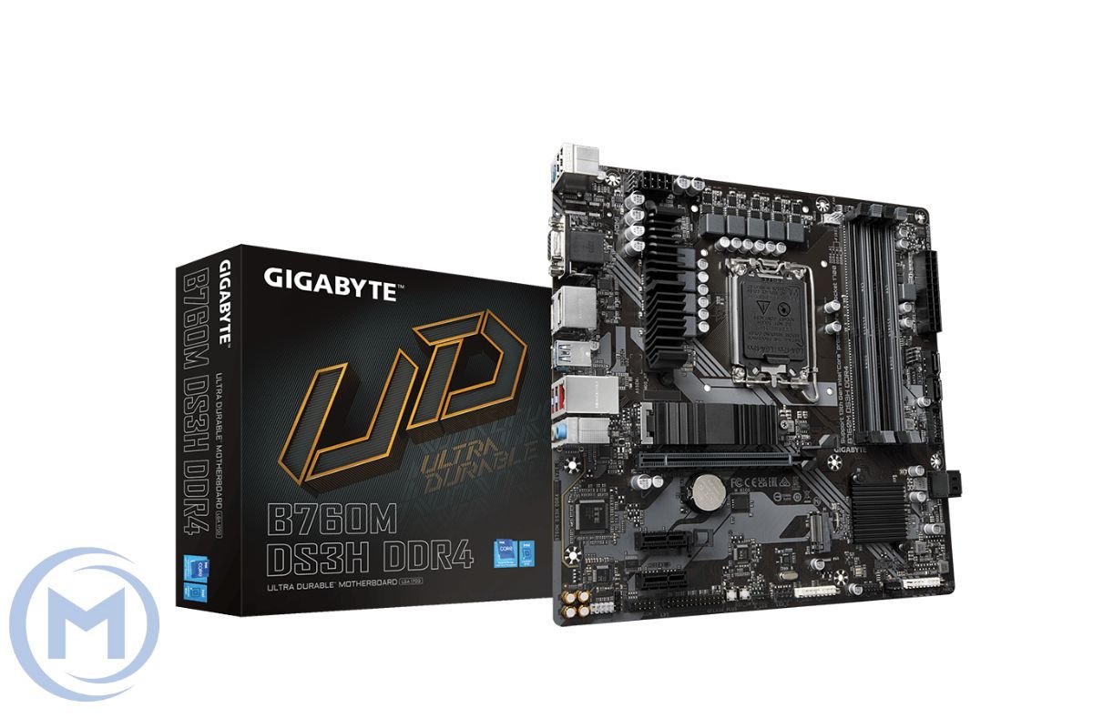             MB LGA1700 GIGABYTE B760M DS3H,4xDDR5,12xUSB,4xSATAIII,mATX,PCIe16x, 2PCIe1x,VGA HDMI,DP
