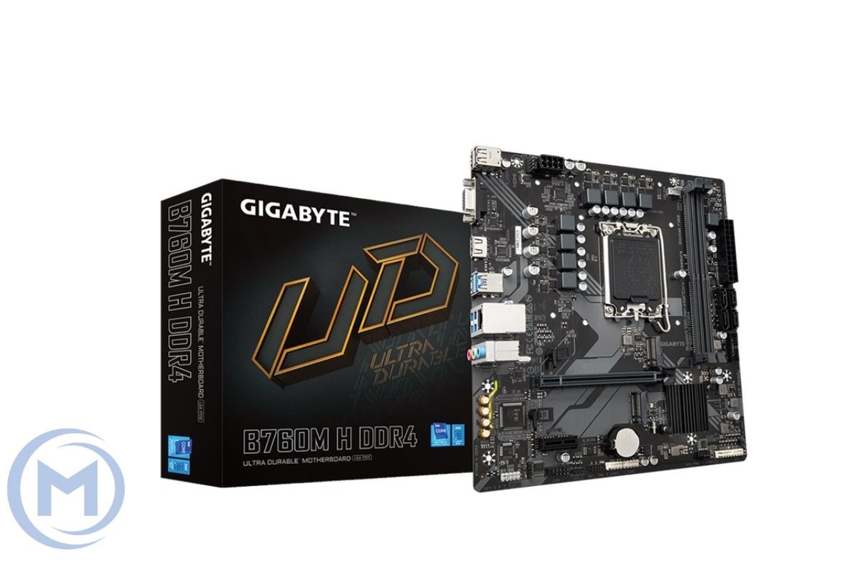            MB LGA1700 GIGABYTE B760M H DDR4,2xDDR4,12xUSB,4xSATAIII,mATX,PCIe16x, PCIe1x,VGA HDMI