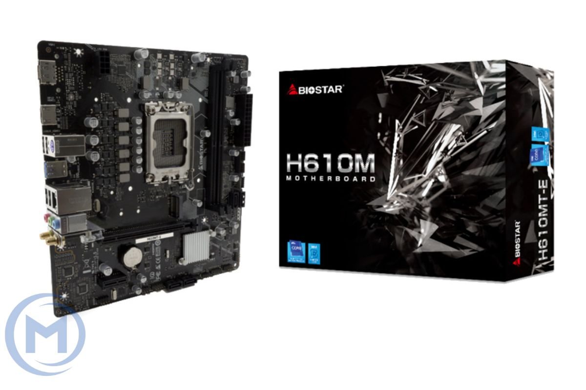 Матплата Biostar H610MH D5, LGA1700, Intel H610, 2xDDR5 PC38400, 1xPCI-E16X, 1xPCI-E1x, Sound8Ch, GBLAN, 4SATA+M.2, mATX, 4USB3.2+8USB2.0, VGA, HDMI