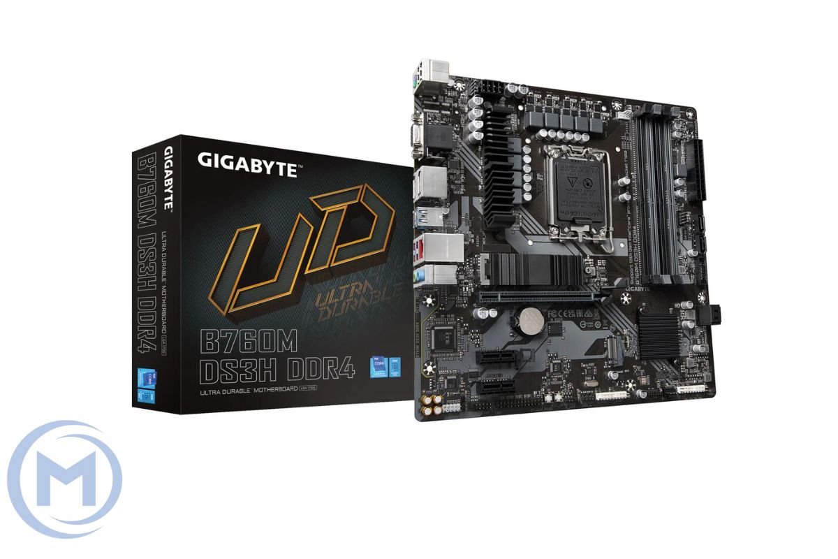 Матплата Gigabyte B760M DS3H DDR4, LGA1700, Intel B760, 4xDDR4 PC42600, 1xPCI-E 3.0x16, 2xPCI-E 3.0x1, Sound8Ch, GLAN, 4SATA+2M.2, RAID, mATX, 6USB3.2+6USB2.0, VGA, HDMI, 2xDP