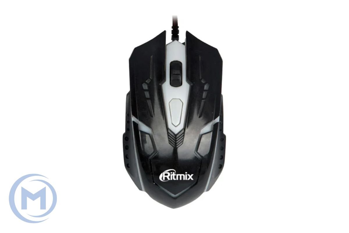 Проводная мышь RITMIX ROM-311 Black 800-2400 dpi; подсветка 7 цветов; USB; Кнопки: 3+1 колесо - кнопка;1.2m