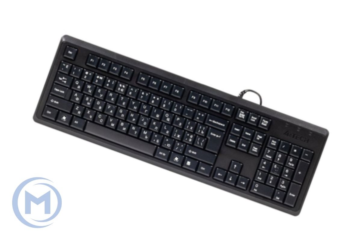 A4TECH KR-92 COMFORT USB ROUND EDGE KEYBOARD BLACK US+RUSSIAN