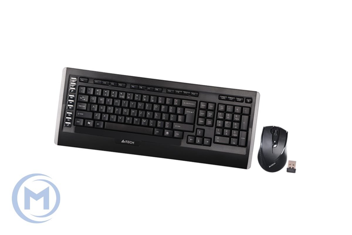 A4TECH 9300F (GR-152+G9-730FX) V-TRACK WIRELESS KEYBOARD+MOUSE SET USB BLACK US+RUSSIAN