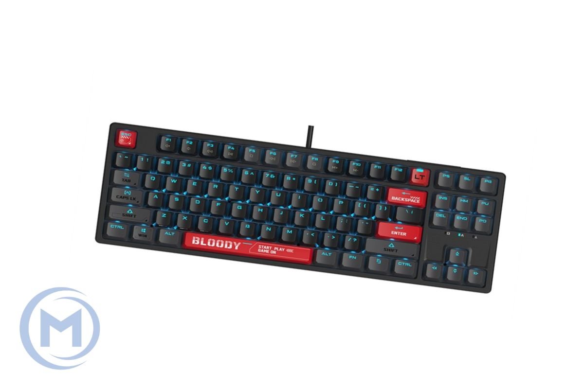 A4TECH BLOODY AT87 BLOODY RED GAMING ALPHA OPTICAL SWITCH RGB KEYBOARD USB US+RUS