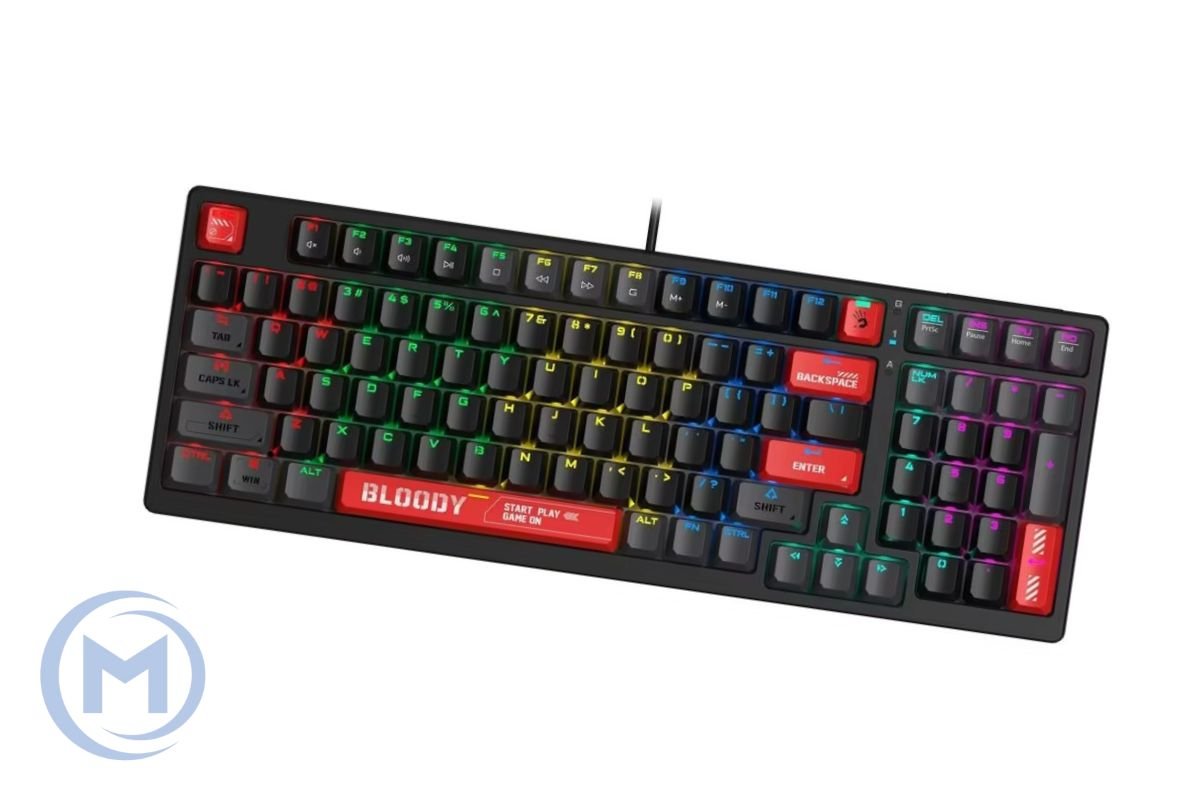 A4TECH BLOODY S98 BLOODY RED GAMING MECHANICAL BLMS RED PLUS SWITCH RGB KEYBOARD USB US+RUS