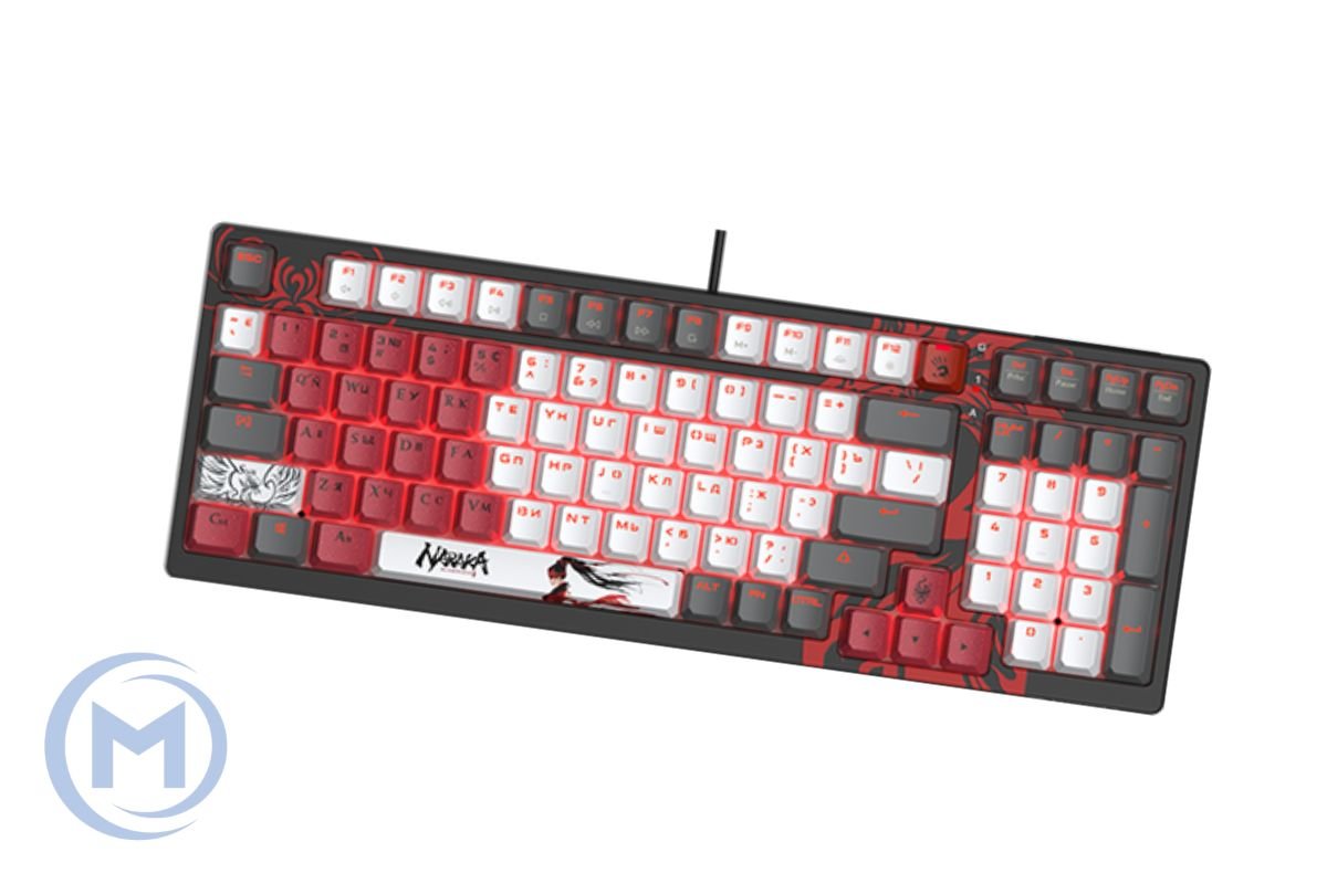 A4TECH BLOODY S98 NARAKA GAMING MECHANICAL BLMS RED SWITCH RGB KEYBOARD USB US+RUS