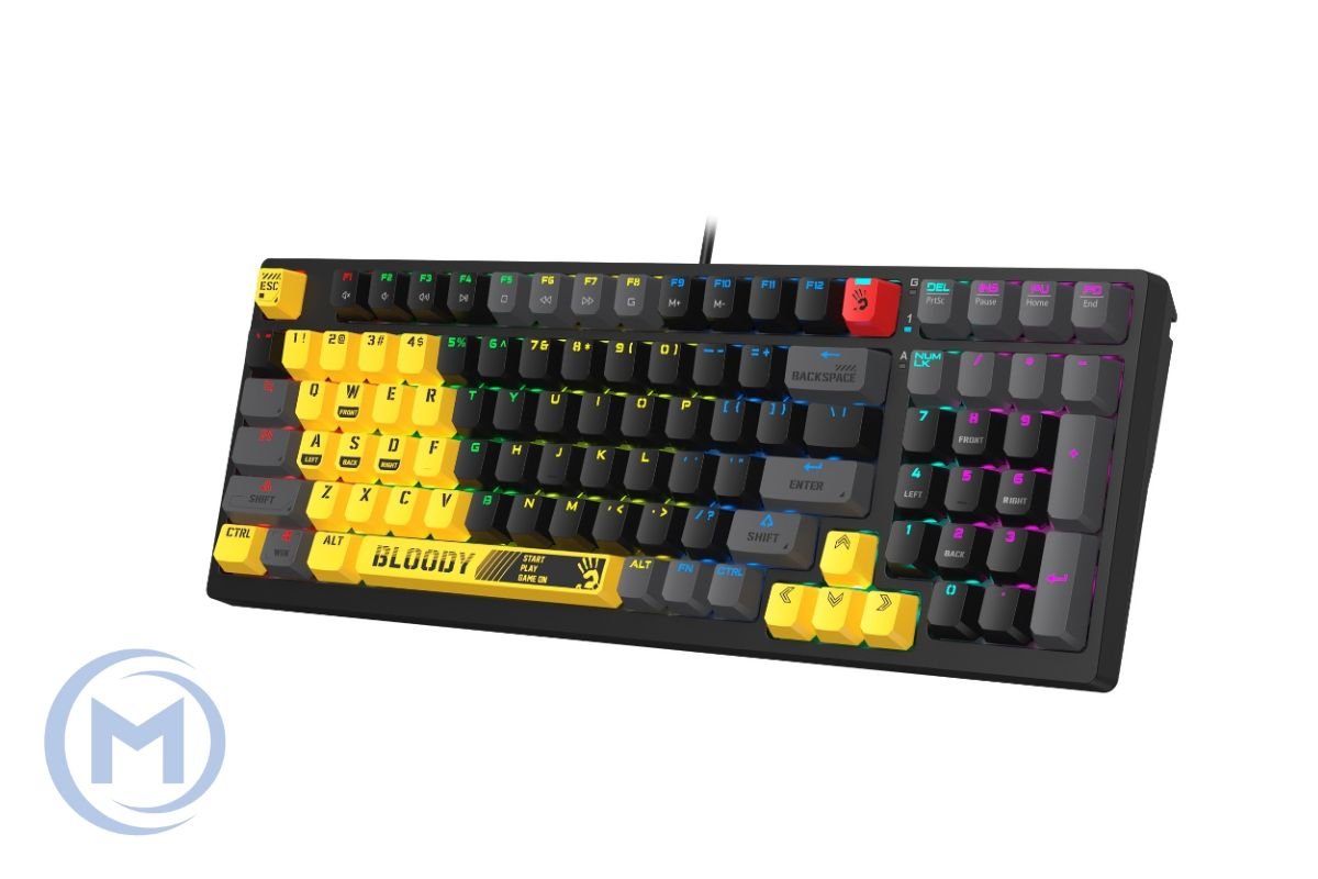 A4TECH BLOODY S98 SPORTS LIME GAMING MECHANICAL BLMS RED SWITCH RGB KEYBOARD USB US+RUS