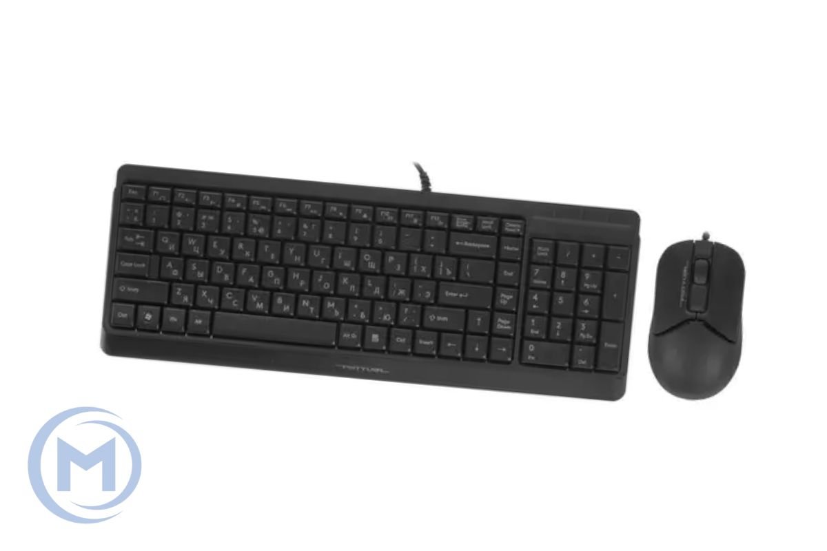 A4TECH FSTYLER F1512 (FM12+FK15) MULTIMEDIA SLEEK COMFORT KEYBOARD + MOUSE COMBO SET USB BLACK US+R