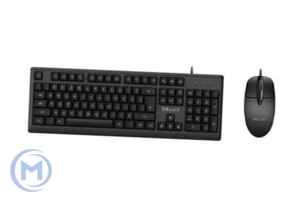 Delux K6850U+M362BU wired keyboard + mouse set black USB RUS