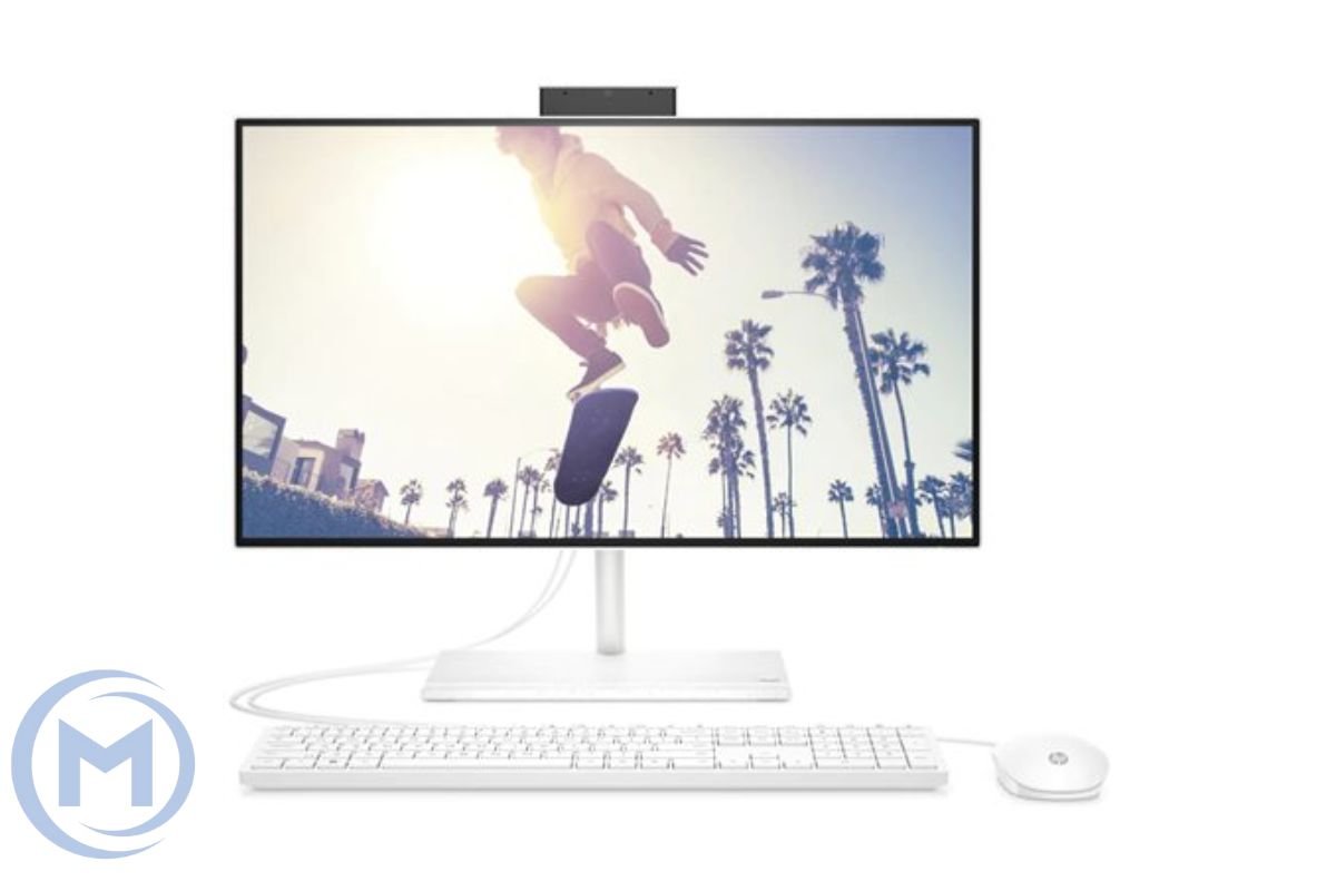 Моноблок HP AIO 24-cb1009ny Intel Core i5-1235U (up to 4.4Ghz), 24GB DDR4, 256GB SSD NVMe, 23.8" (1920x1080) Full HD VA, WiFi, LAN, BT, WebCam, клавиатура + мышь Eng, белый [6P139EA#B1R]