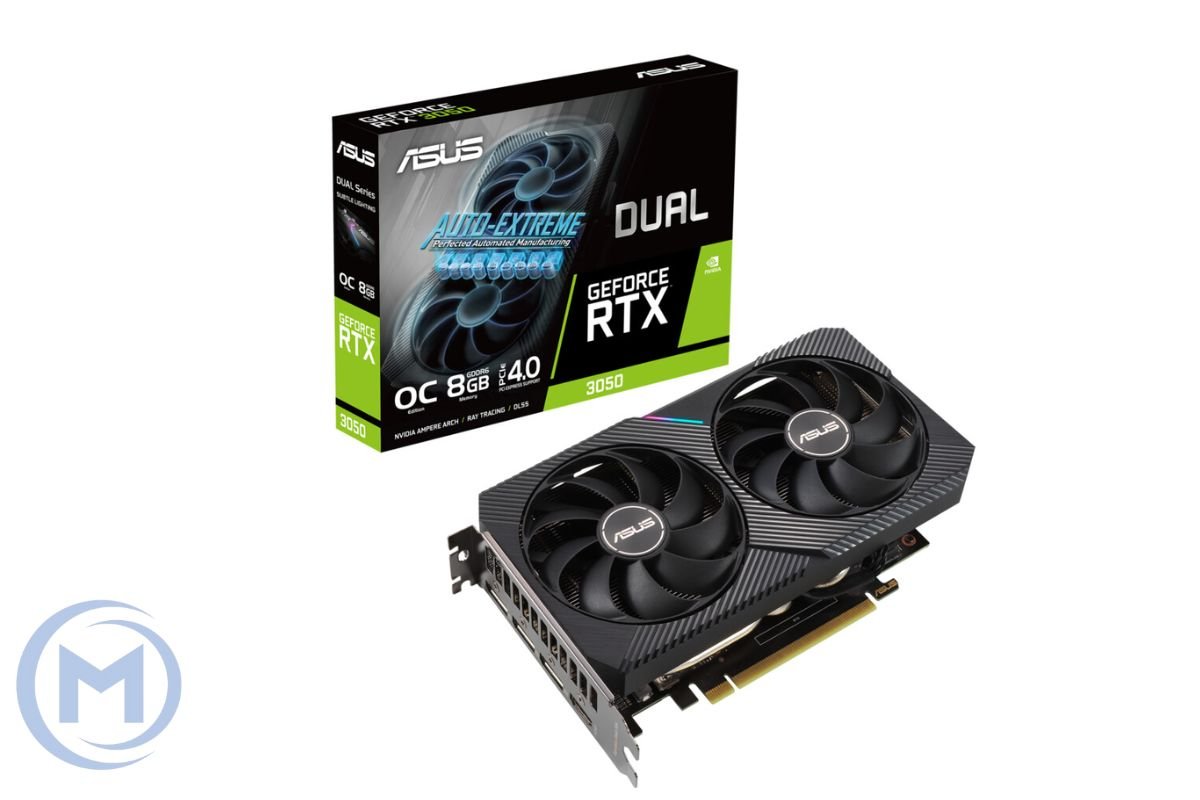 Видеокарта RTX 3050 ASUS GeForce DUAL-RTX3050-O6G OC Edition 6GB GDDR6, Engine clock 1537MHz, Memory clock 14000MHz, 96Bit, DVI, DP, HDMI