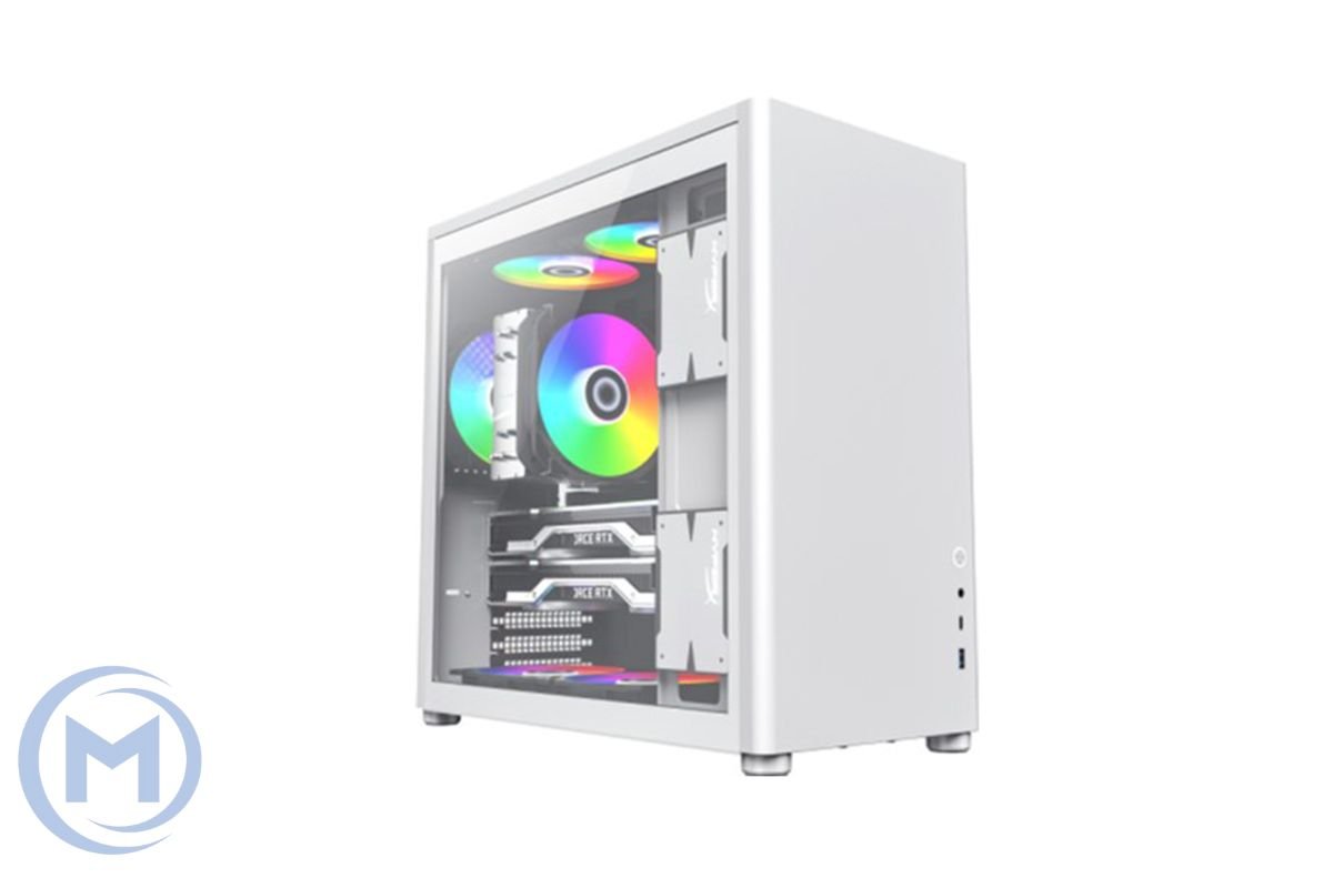 Компьютерный корпус Gamemax SPARK PRO FULL WHITE, ATX/Micro ATX/DTX/Mini-ITX, 1xUSB3.0+1xType C, HD-Audio, Кулер 2*12/14см, 470x275x463 мм, Высота процессорного кулера 168мм, Без Б/П, Металлический, Белый