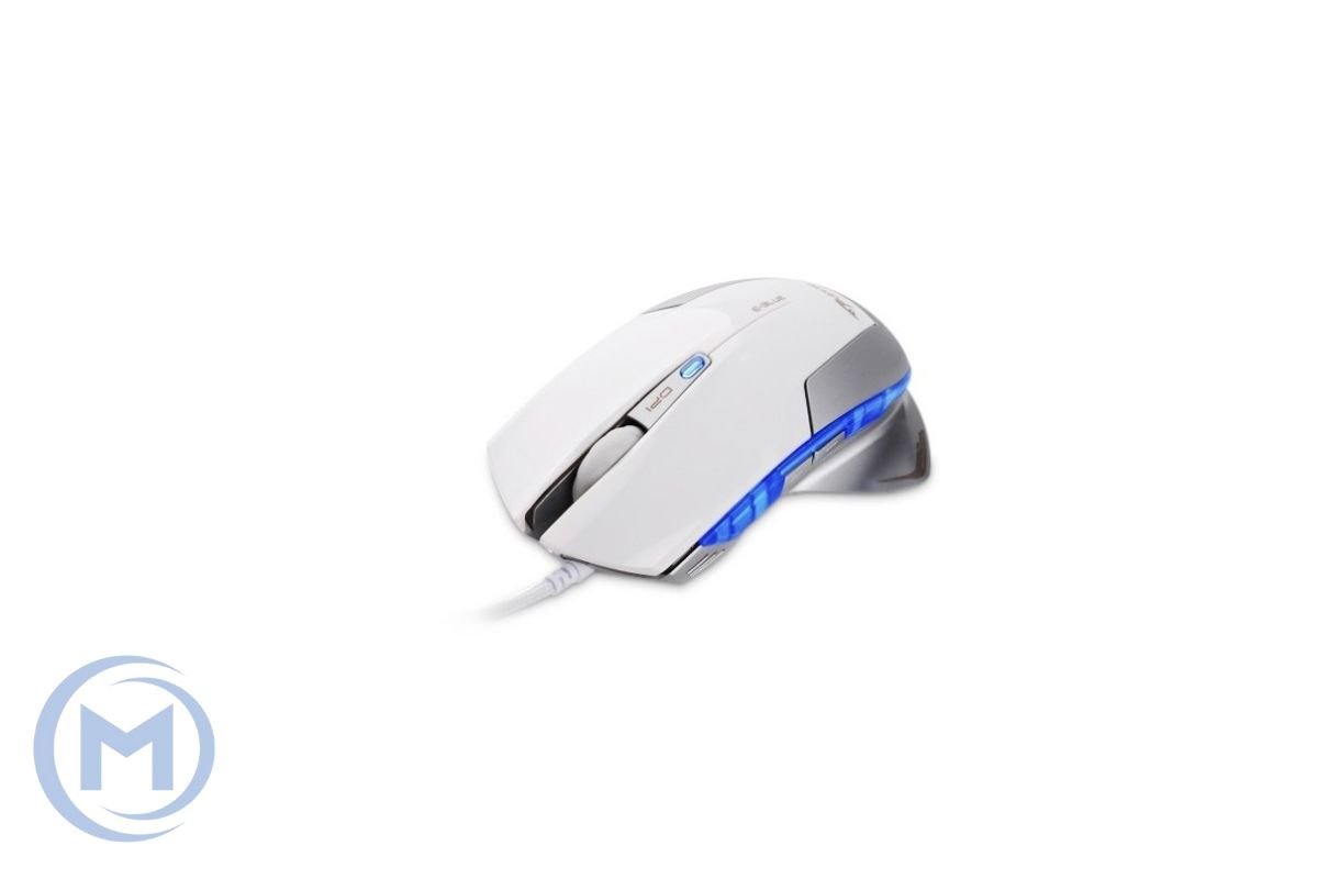 Компьютерная мышь E-Blue Mazer EMS124WH, Оптическая, 600/ 1200/1800/2400dpi, Проводная,Белый