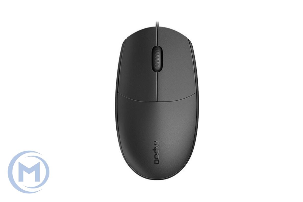 Компьютерная мышь Rapoo N100, Оптическая, 1600dpi, USB, Длина кабеля 1,5 метра, Чёрный