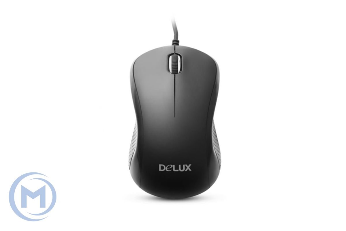 Компьютерная мышь Delux DLM-391OUB, 3D, Оптическая, 1000dpi, USB, Длина кабеля 1,6 метра, Размер: 111,6*61,95*39мм., Чёрный