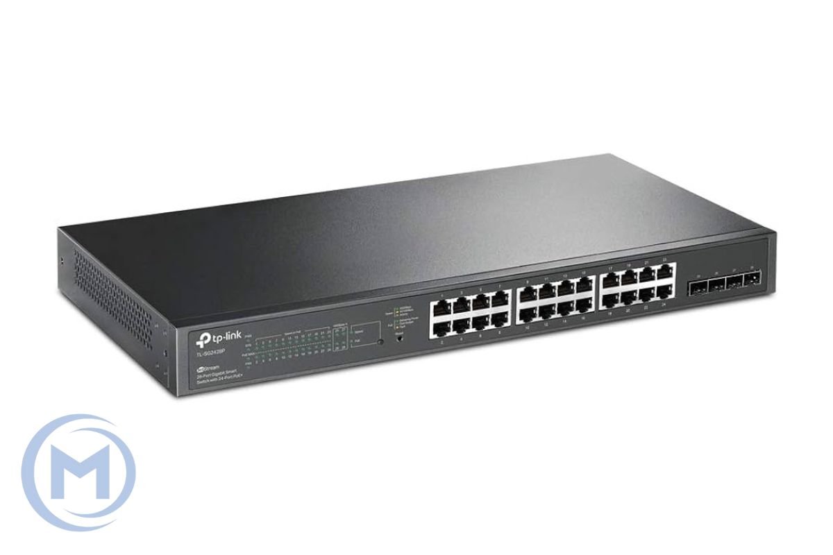 Коммутатор TP-Link TL-SG2428P, JetStream гигабитный Smart коммутатор на 24 порта PoE+ и 4 SFP‑слота