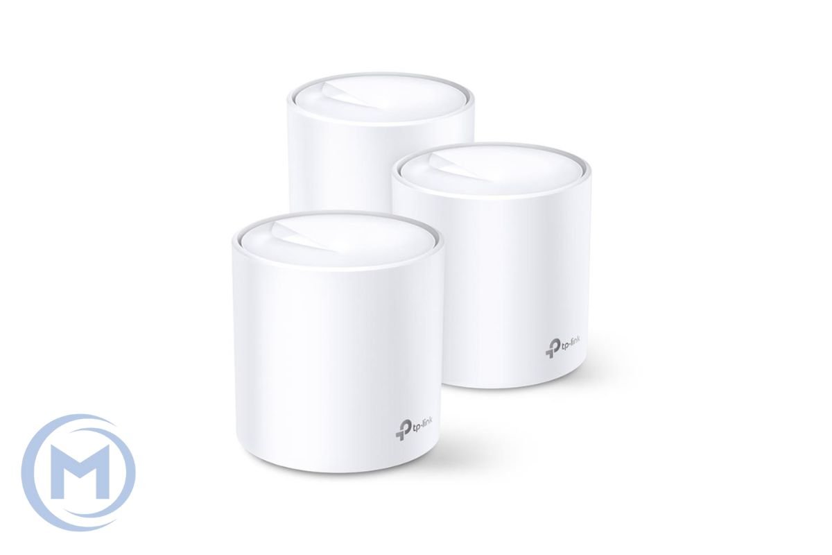 Беспроводная MESH-система Wi-Fi  TP-Link Deco X20 (3-pack) MU-MIMO Wi-Fi 6, 802.11ax/ac/n/a 5 ГГц, IEEE 802.11ax/n/b/g 2,4 ГГц, 2 гигабитных порта, Режим роутера, Режим точки доступа