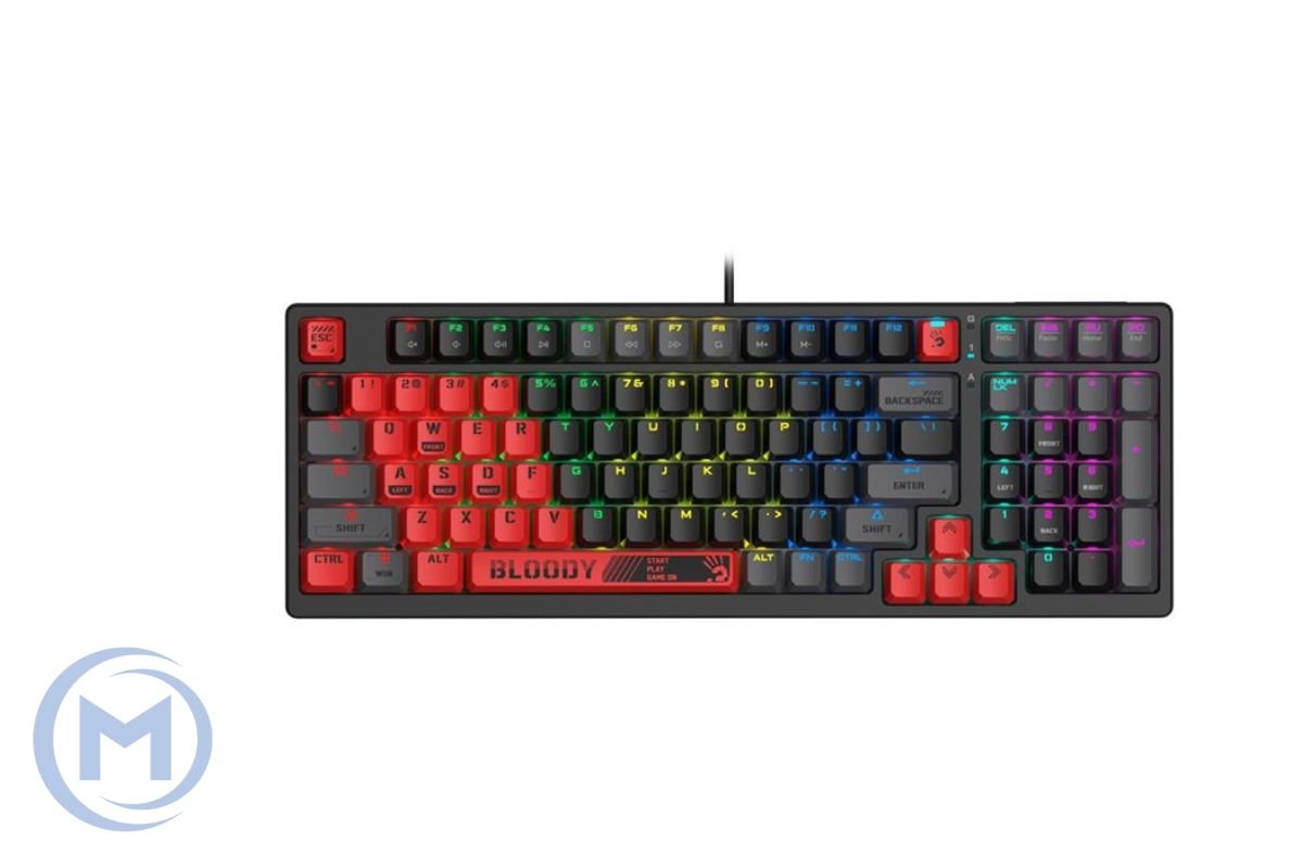                 A4TECH BLOODY S98 BLOODY RED GAMING MECHANICAL BLMS RED PLUS SWITCH RGB KEYBOARD USB US+RUS