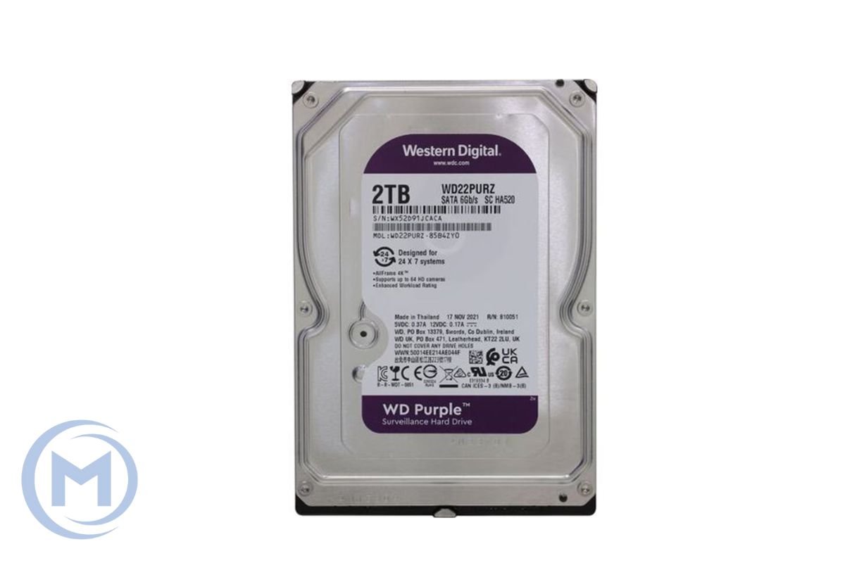                 WD 2TB 5400rpm 256MB WD22PURZ PURPLE SURVEILLANCE SATA3