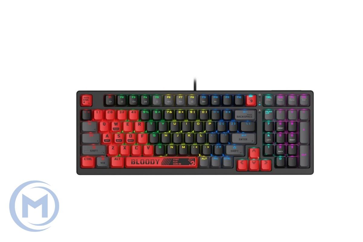                 A4TECH BLOODY S98 BLOODY RED GAMING MECHANICAL BLMS RED PLUS SWITCH RGB KEYBOARD USB US+RUS